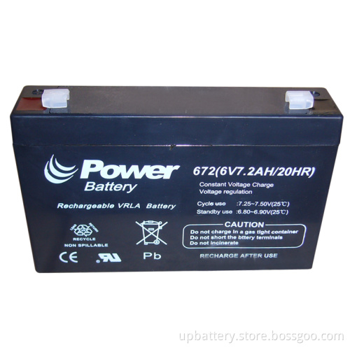 Sealed Lead Acid Battery 6V 7.2ah for Alarm System